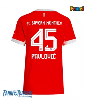 Bayern Munich Aleksandar Pavlovic #45 Tricou Fotbal Replică 2025-26 Femei Acasa